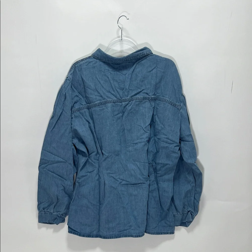 Light Blue Oversized Denim Shirt - Picture 4 of 4
